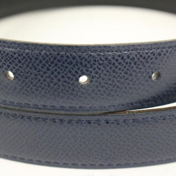 Hermès Navy x Black x Silver 24mm Reversible H Logo Belt Kit  1h425s main image 10